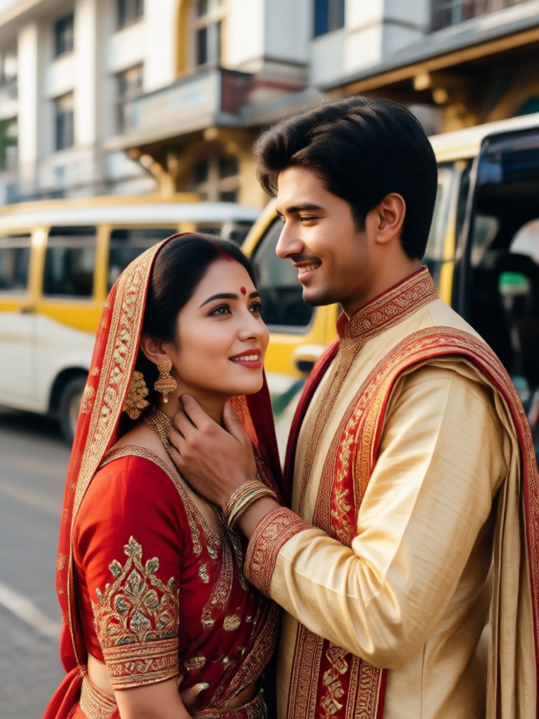 Maharashtrian wedding couple AI photo