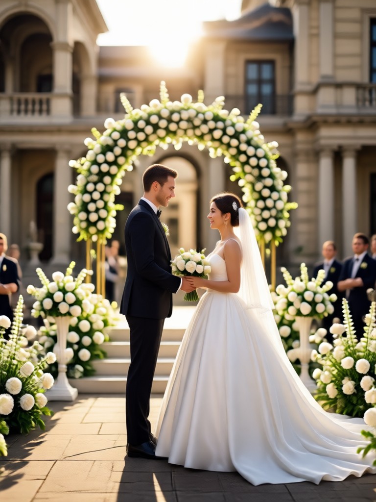 Filme de recepção de casamento black-tie elegante por IA