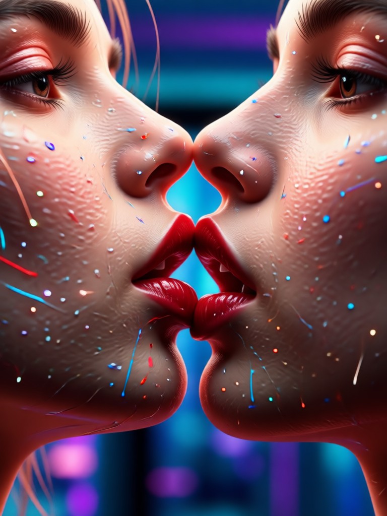 Mobile app showcasing AI french kiss video creation