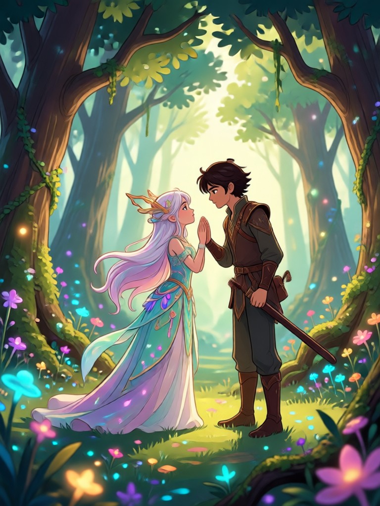 Mythological centaur romance scene
