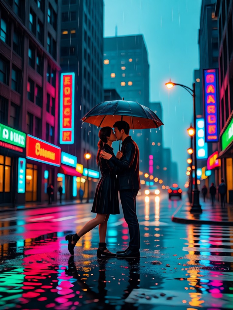 スローモーション雨キスエフェクト