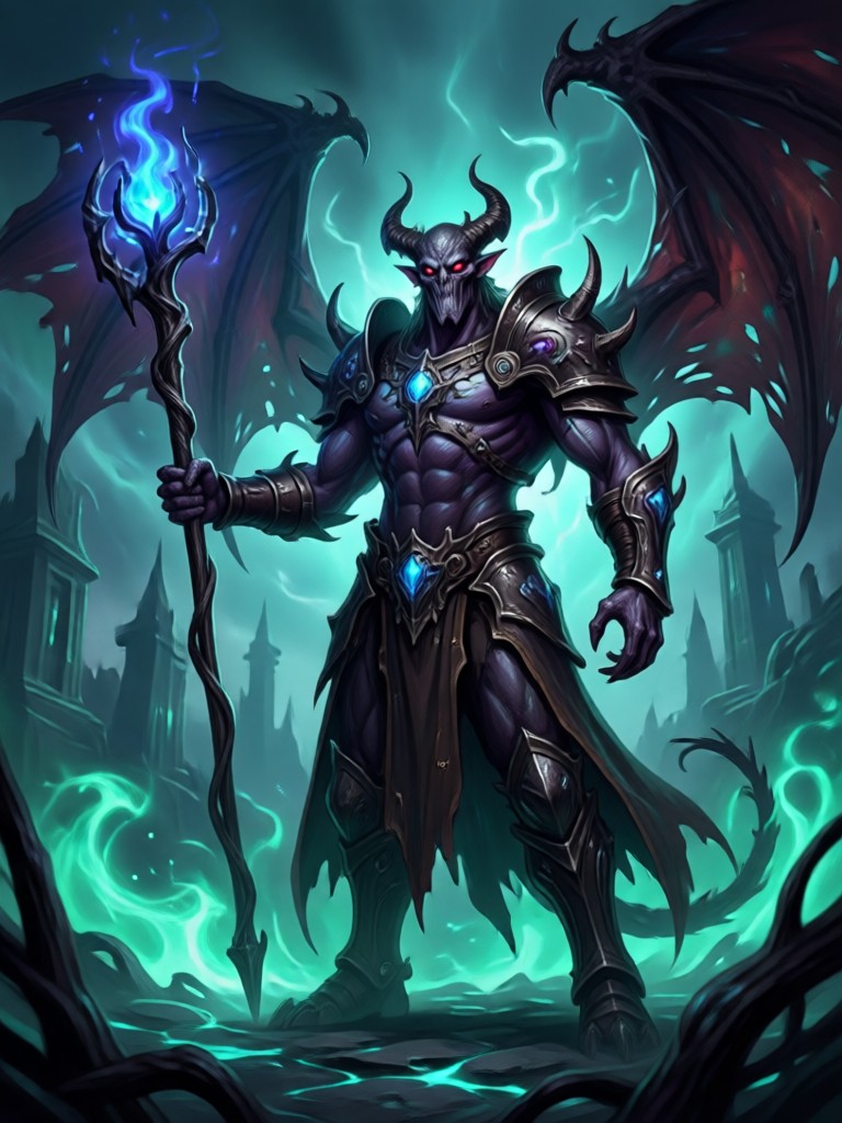 Epic dark fantasy battle scene AI generation