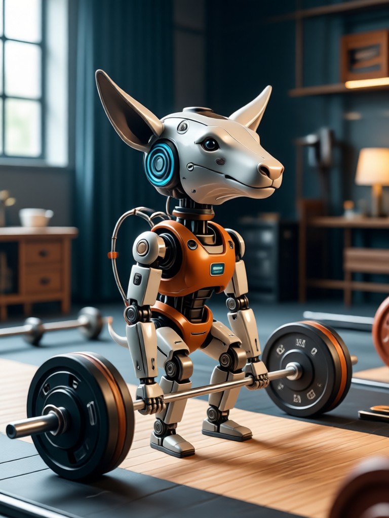 AI video of a corgi bench pressing a barbell