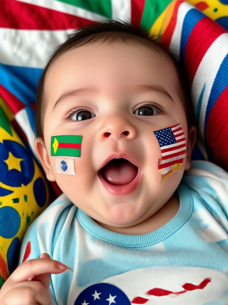AI baby wearing Argentina jersey world cup effect