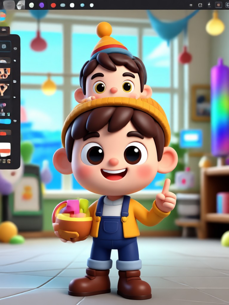 Научно-фантастический робот 3D-мультяшный персонаж