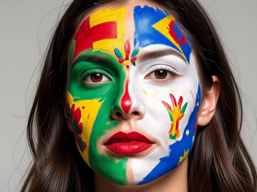 Fan comparing multiple AI face paint options
