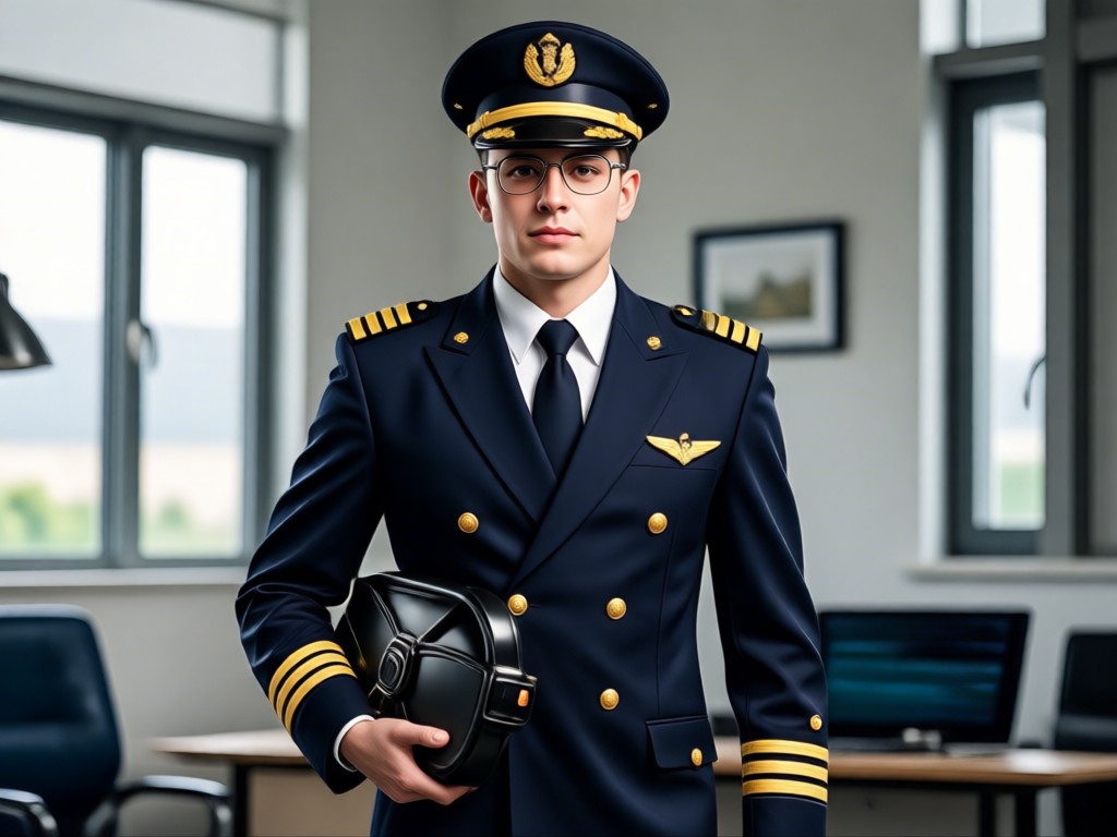 Detalhes realistas de uniforme de piloto gerado por IA