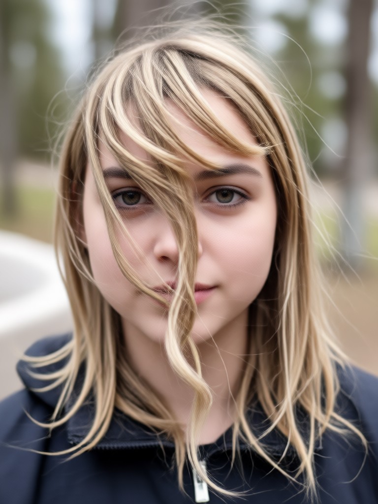 AI generated hairstyle with braids and accessories
