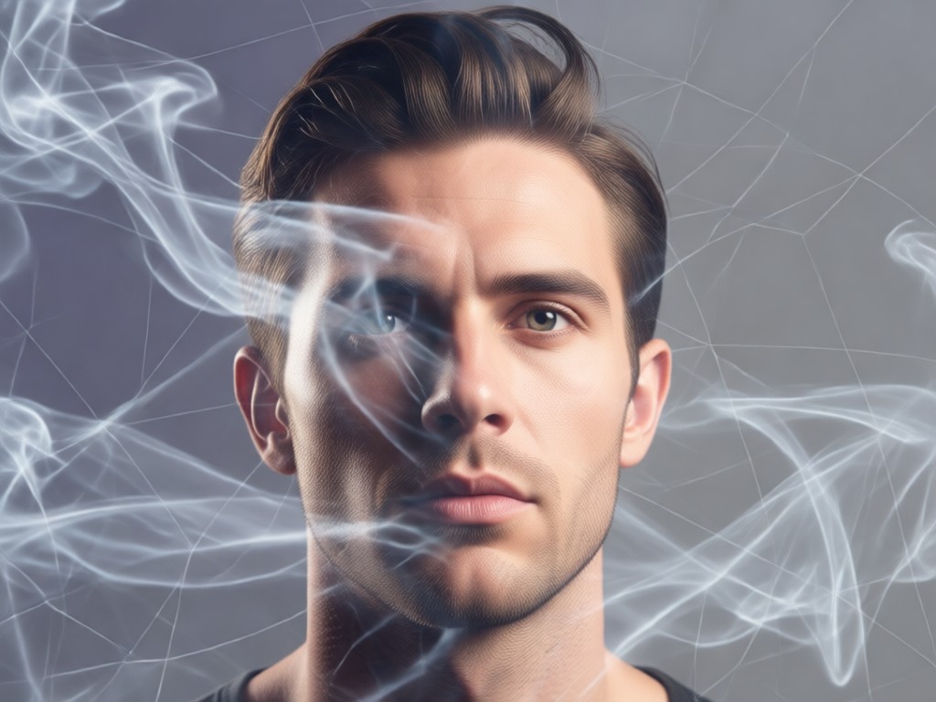 IA fusionando retrato e imagen de humo