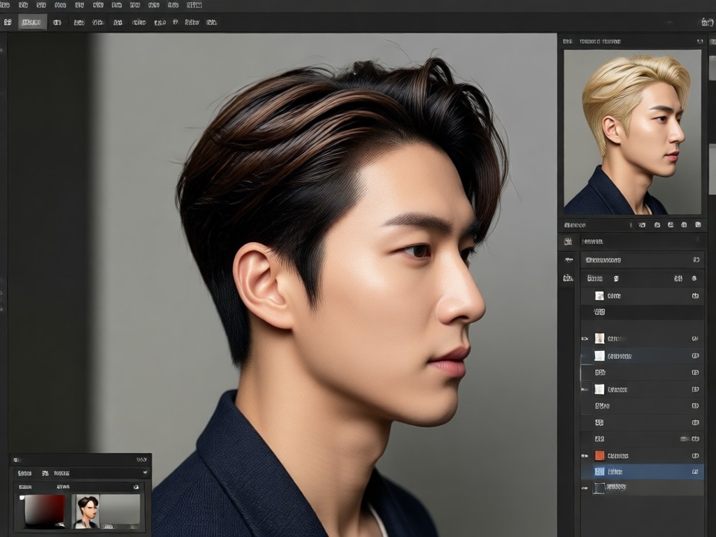 Realistic AI Korean hairstyle try on feature