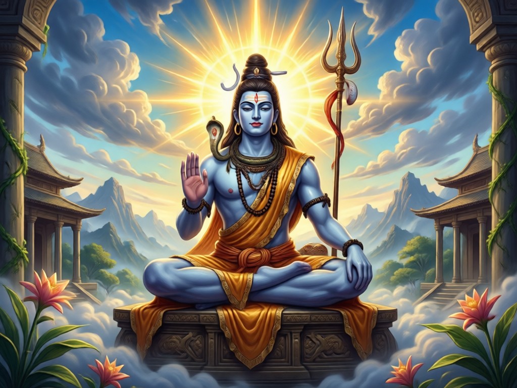 A user creating AI art of Shiva on their mobile device