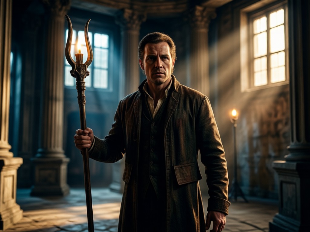 AI cinematic lighting for character portraits