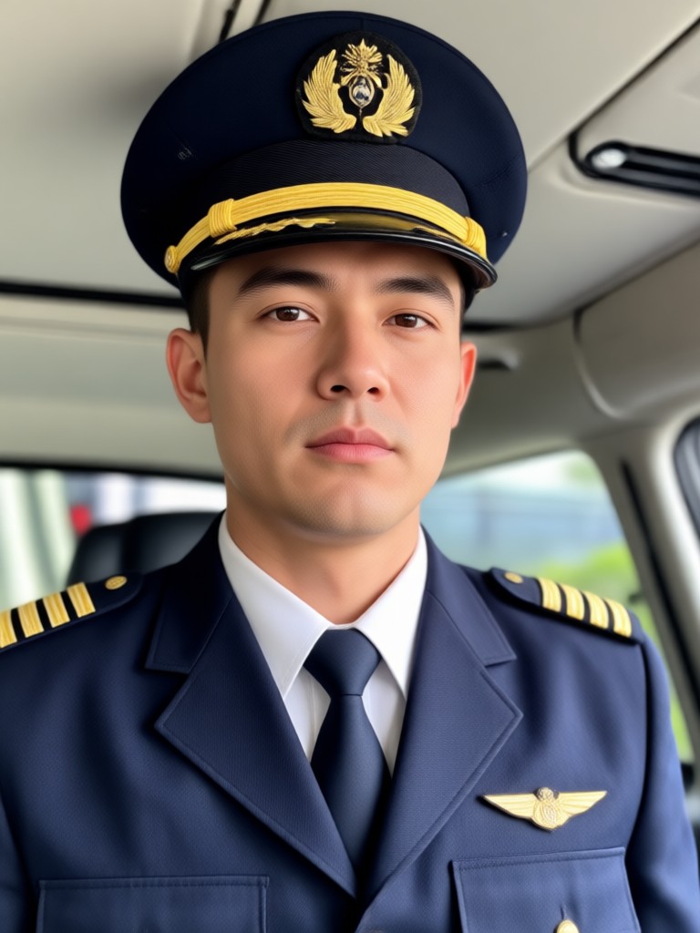 Retrato de piloto em estilo cinematográfico gerado por IA