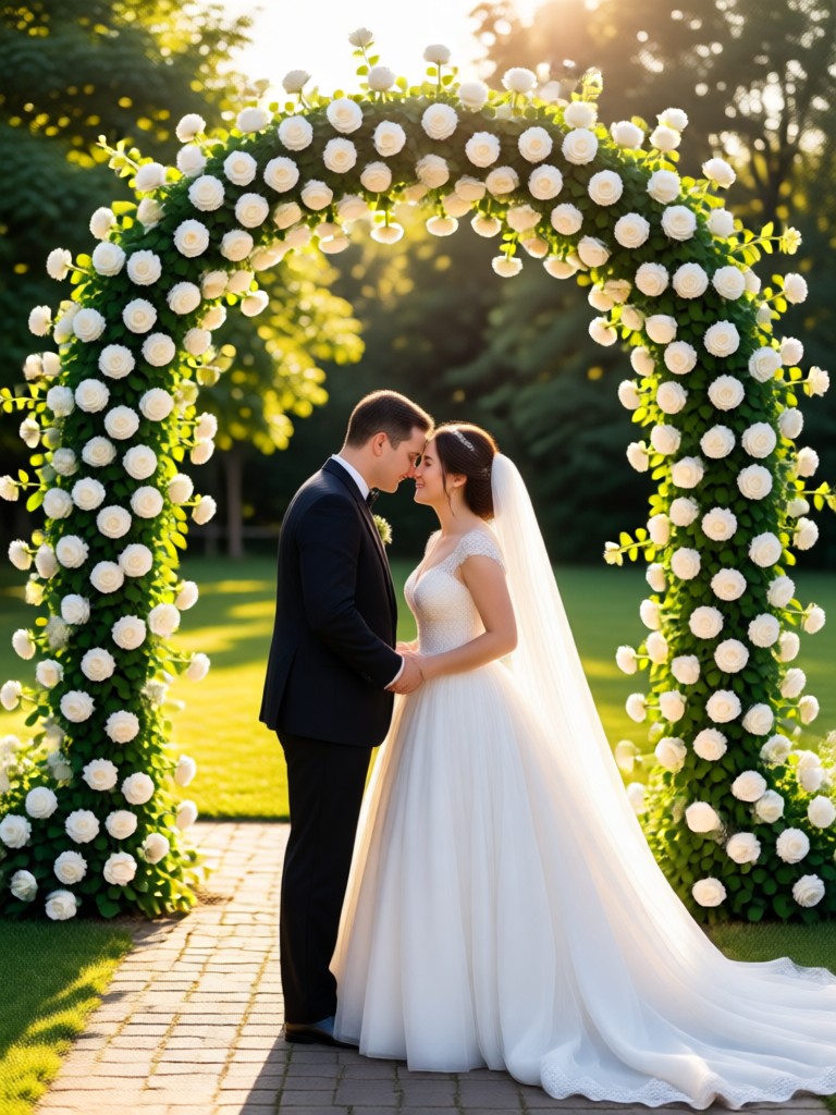 AI intimate garden wedding portrait