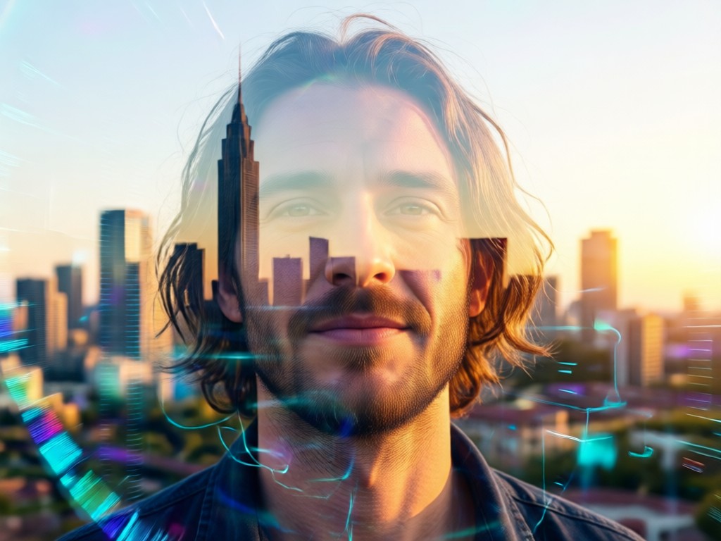 Simple one tap interface for double exposure generation