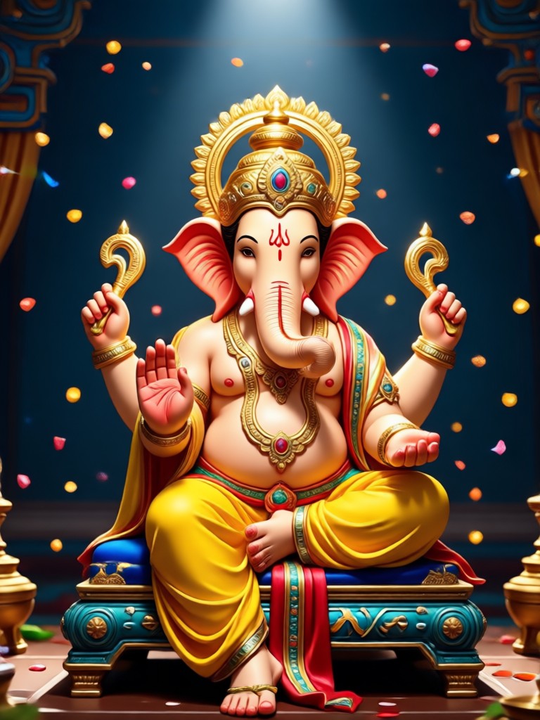 HeyO app interface showing Ganpati photo transformation