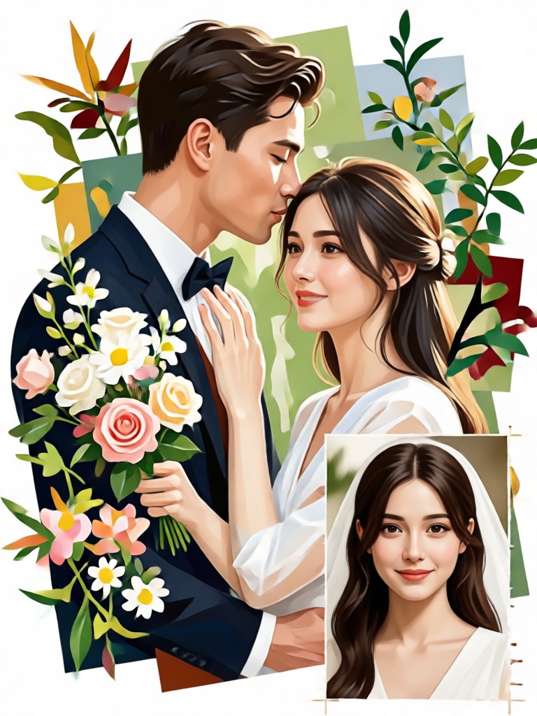 Timeline storytelling wedding portrait poster