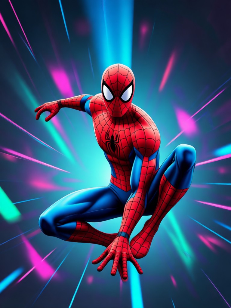 Black suit Spider Man AI portrait