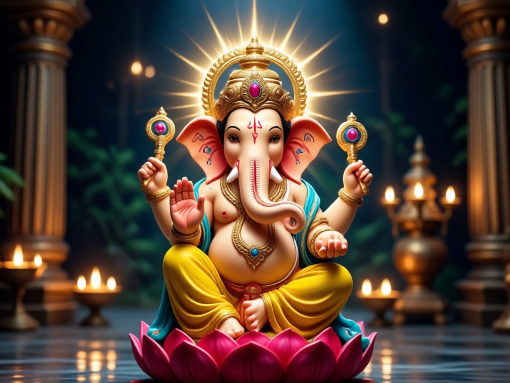 Ganesh Aarti photo in multiple AI art styles
