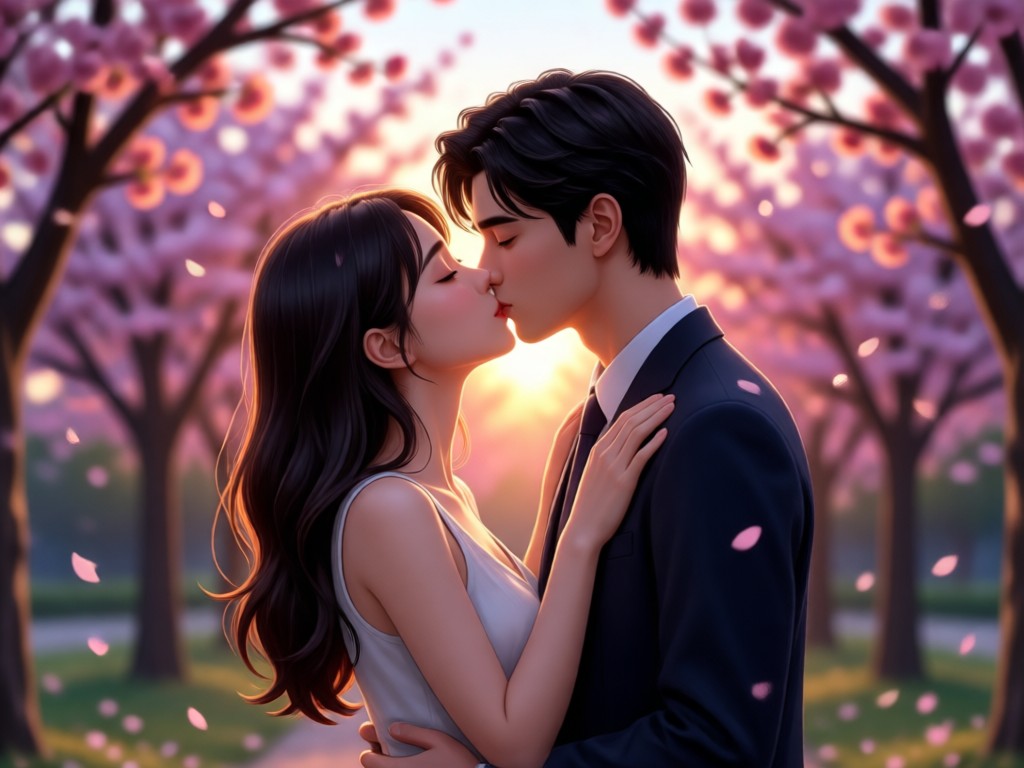 Photo transforming into a kiss animation