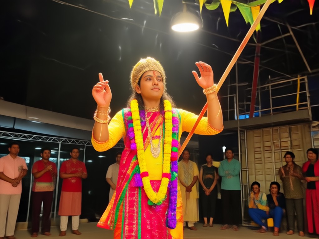 पारंपरिक परिधानों के साथ AI जेनरेटेड तीज युगल फोटो