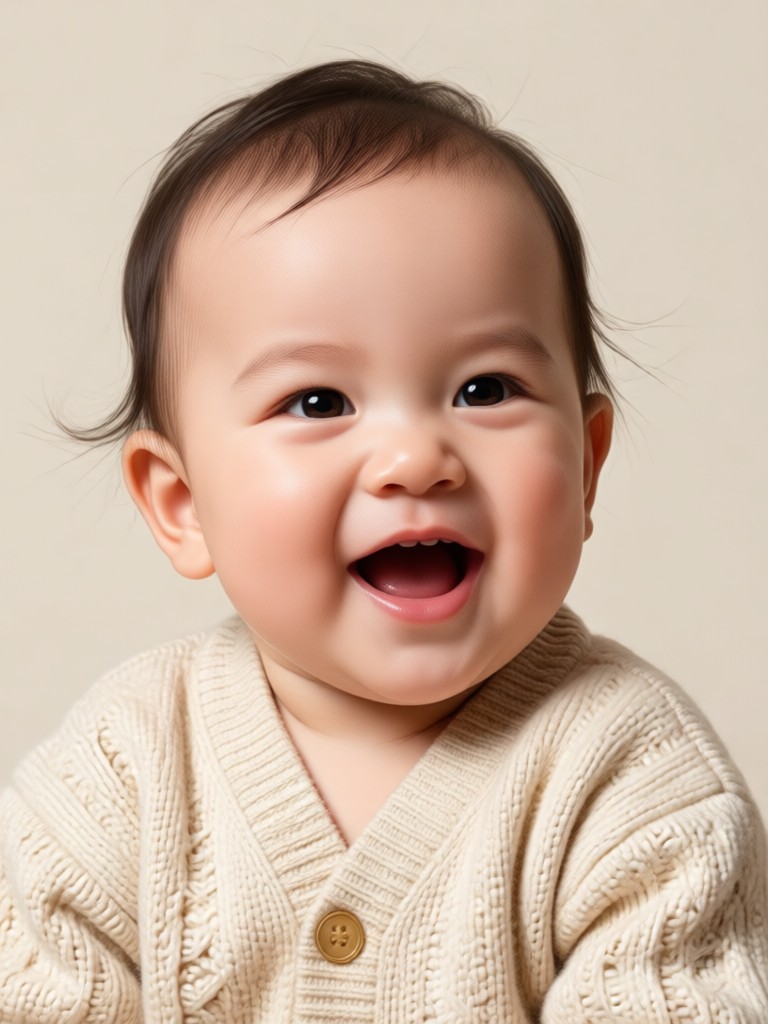 Fantasy baby portrait with fairy wings and glow