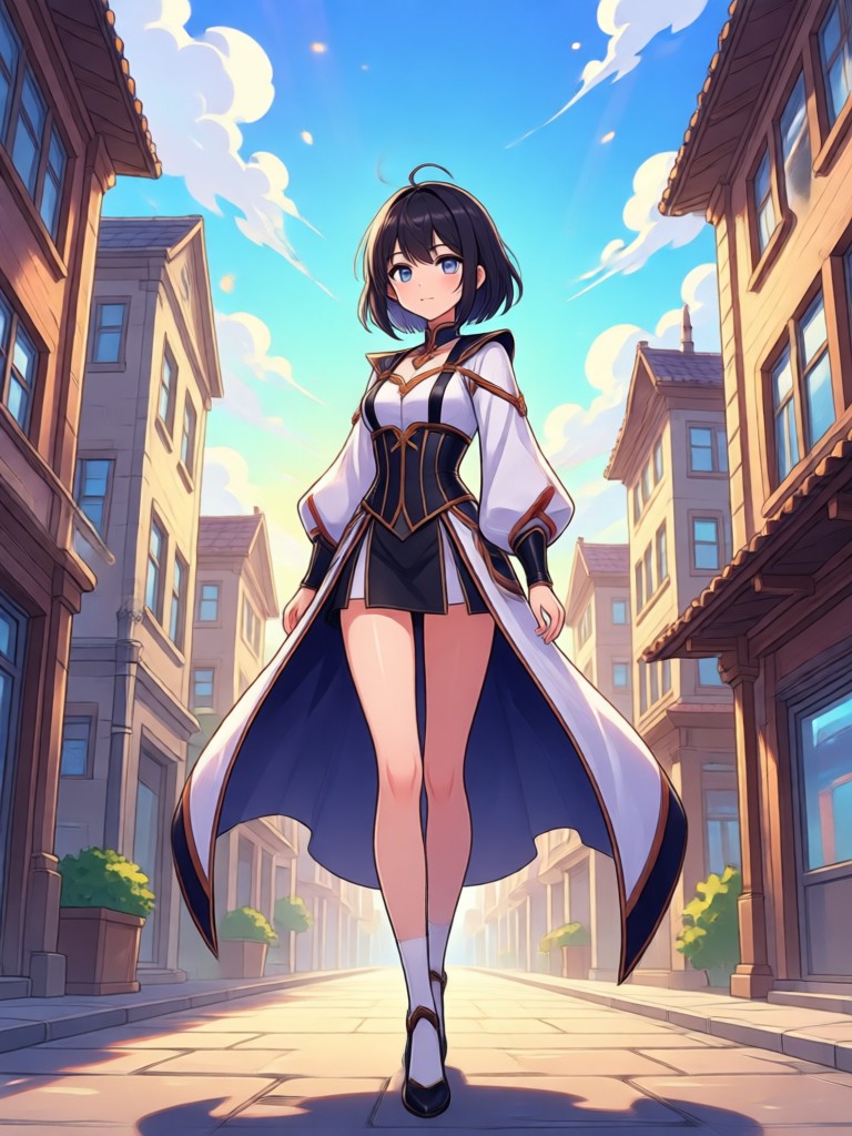 Renderização anime 3D realista de uma pessoa com iluminação cinematográfica