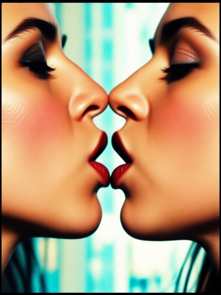 Film Noir Stylized Kiss