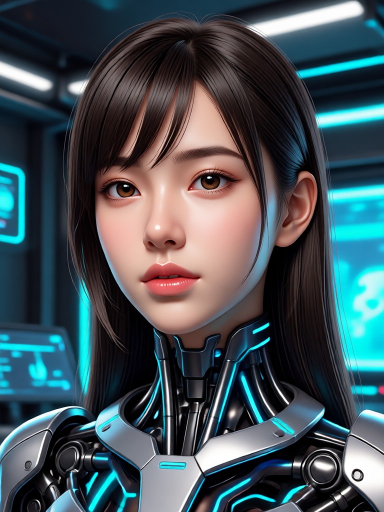 AI generated girl laughing, photorealistic detail