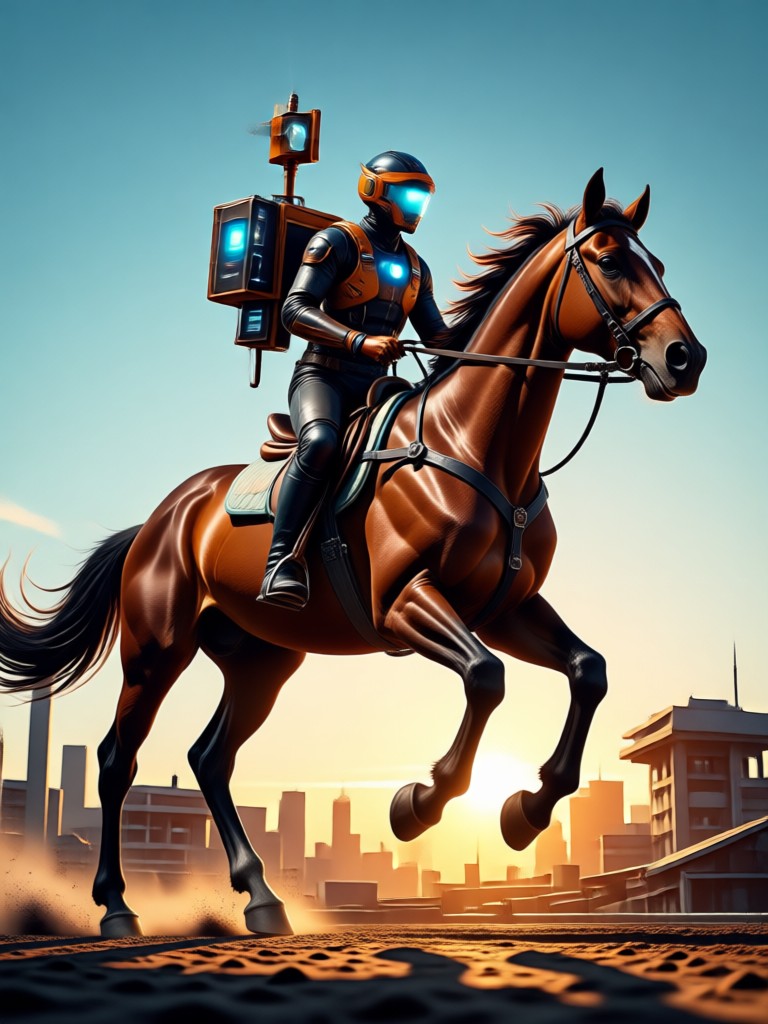 AI horse racing video effect