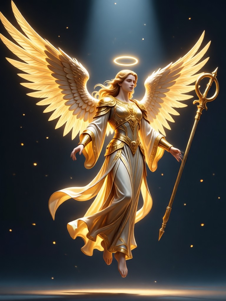 Cyberpunk neon angel concept art
