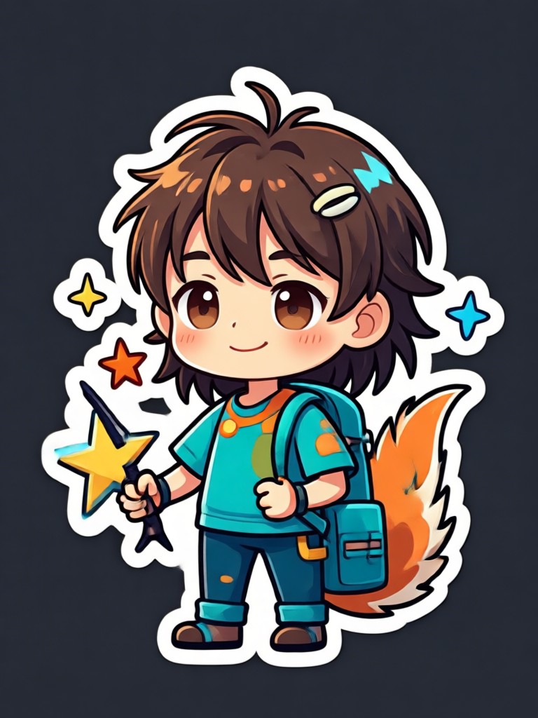 Cute animal AI sticker with party hat
