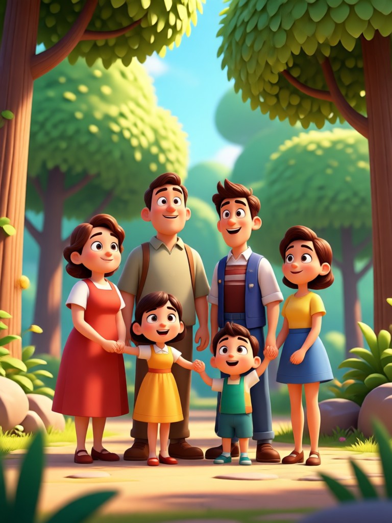 AI Pixar family style filter transformation example