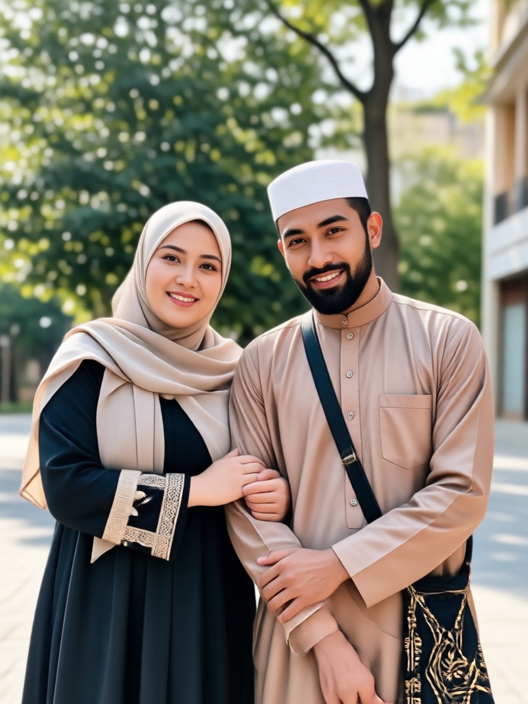 Kaaba background couple photo artistic style