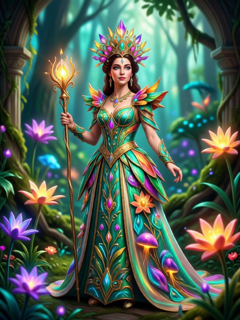 Ice Queen fantasy portrait with crystal crown
