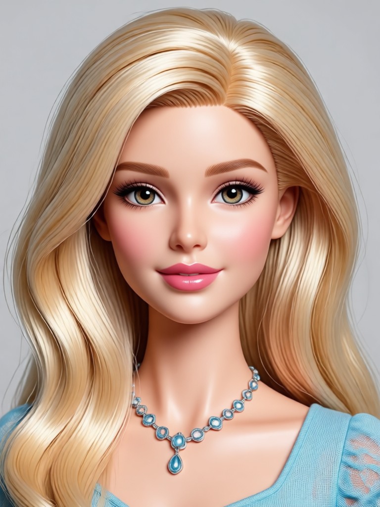Filter AI Barbie dengan riasan glitter