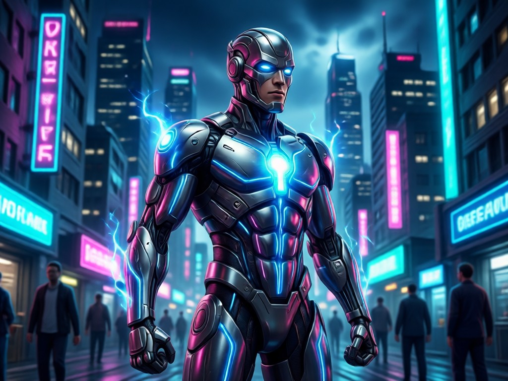 AI action hero style transfer example