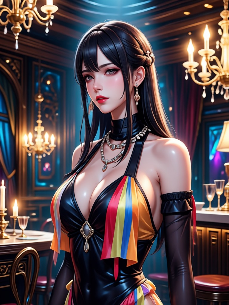 유화 스타일 BDSM 테마 아트워크