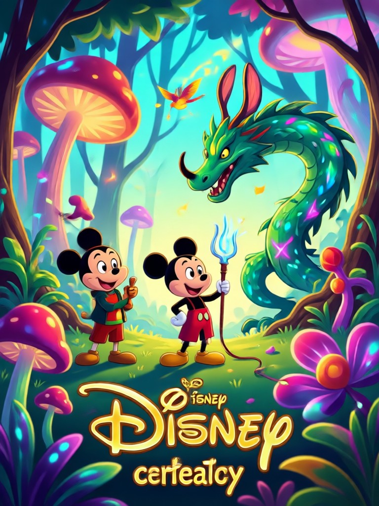 Family portrait as Pixar style movie poster