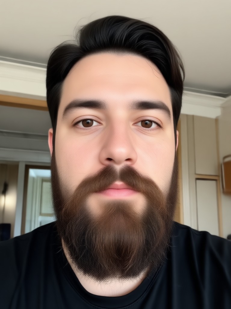 Creative AI beard with subtle colored highlights