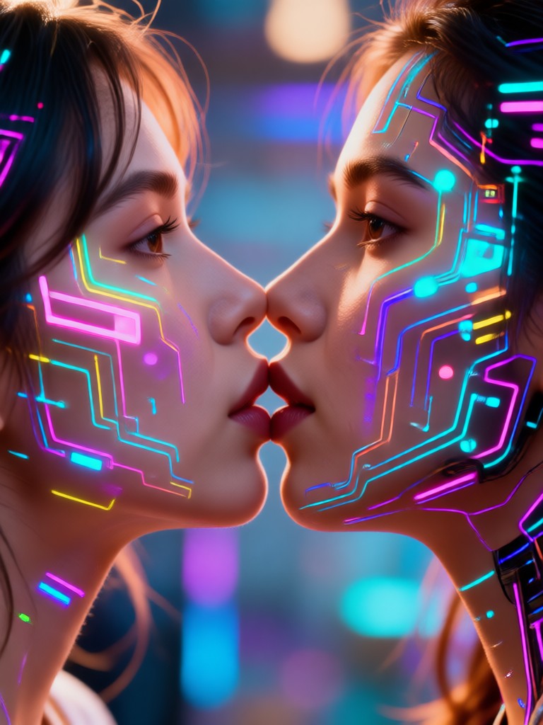 AI generated kiss video example