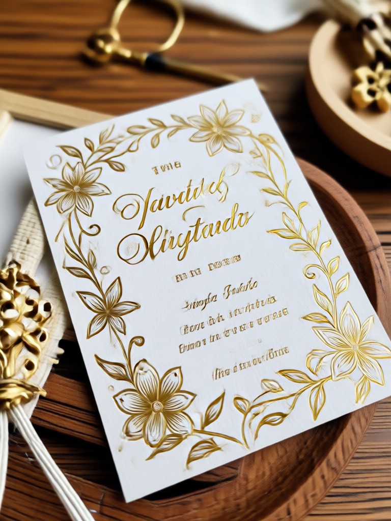 Modern geometric design marriage invitation card