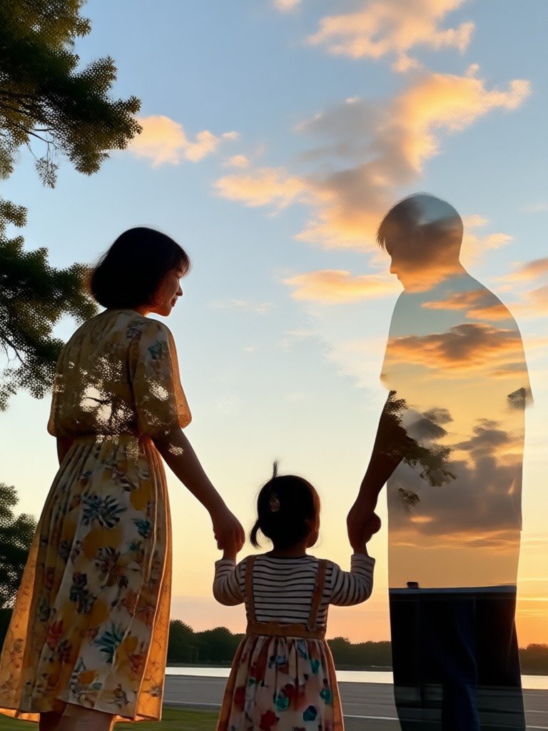 Smartphone showing the viyo app creating a double exposure photo