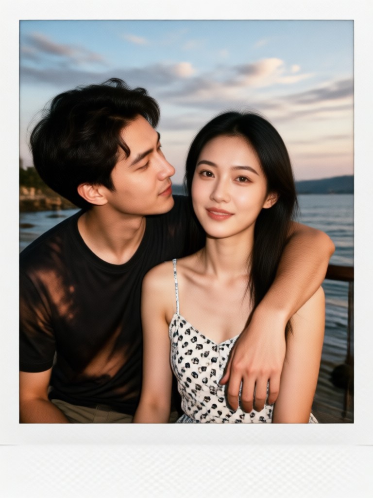 Dreamy Travel Couple Polaroid Template
