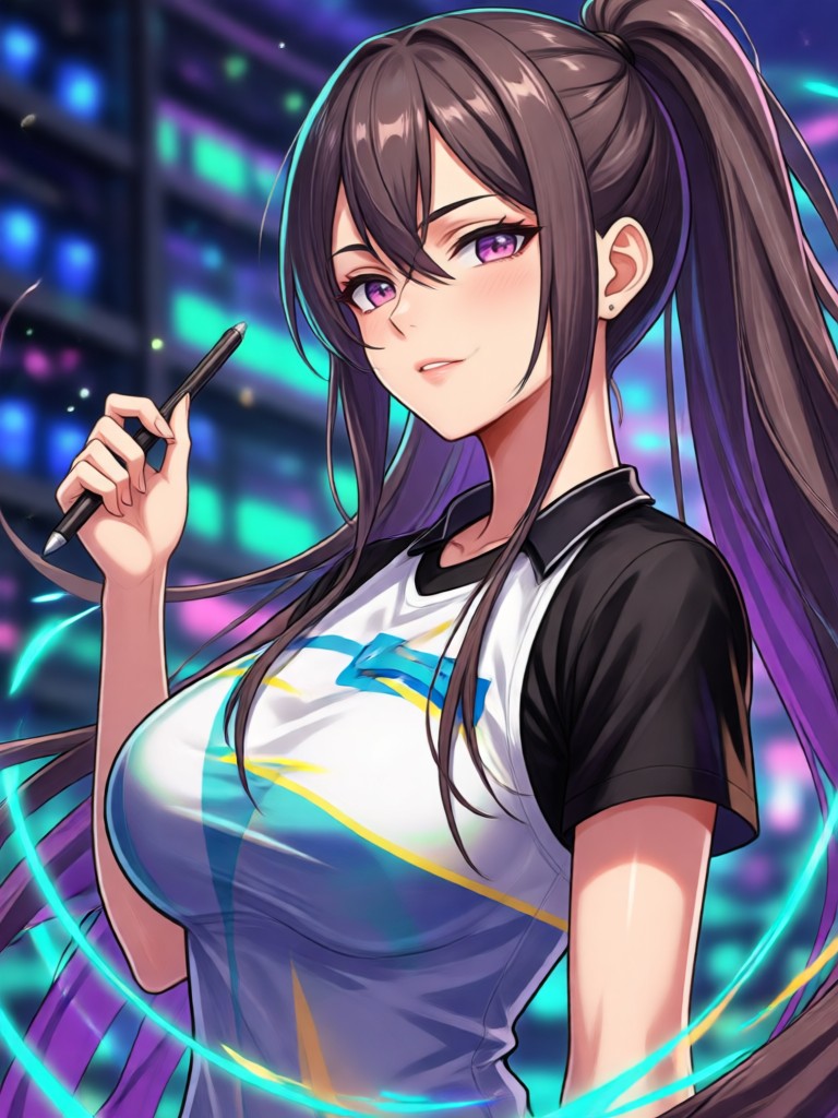 Potret Anime dengan Rambut yang Hidup