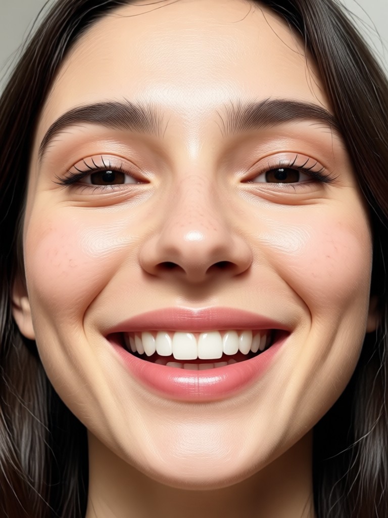 Foto profissional antes e depois do sorriso com IA