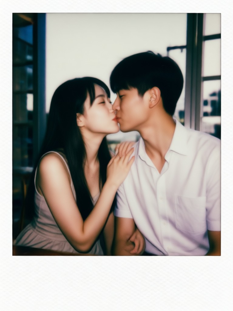 Classic white border polaroid with sharp colors