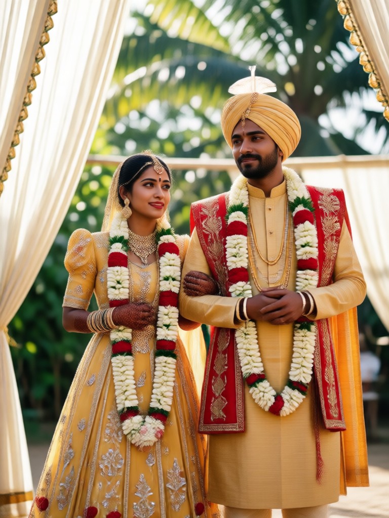 ländliche hochzeitsmandap zeremonie ai bild