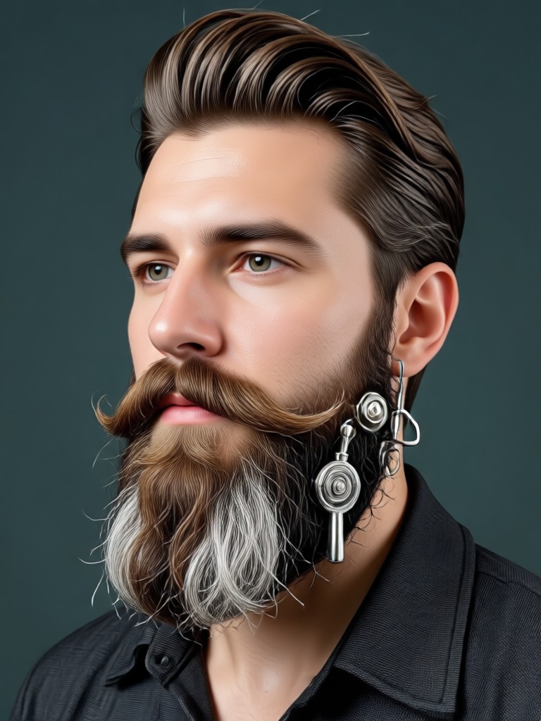 AI beard generator clean shaven to stubble