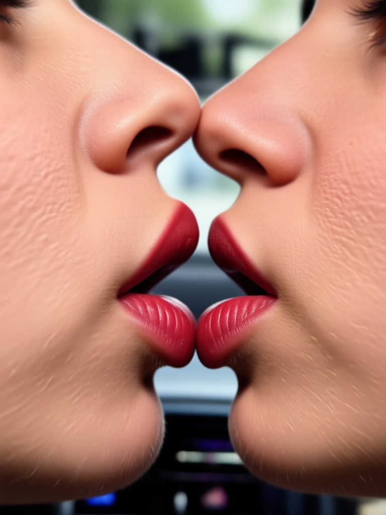 AI generated playful front seat moment